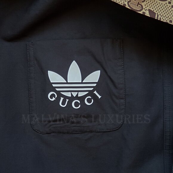 GUCCI ADIDAS X CAPE COAT TREFOIL G LOGO REVERSIBLE HOODED UNISEX PONCHO sz M - Picture 13 of 16